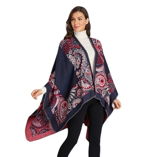 

scarves luxury cloak scarf cashmere knitted tassels autumn winter pashmina shawls wraps bufanda invierno chalechal xarope capa, Blue;gray