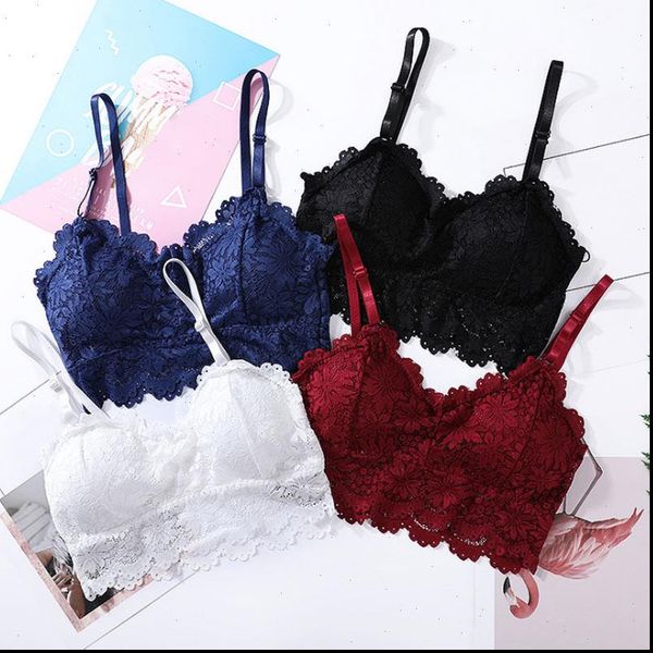 

women boob tube womens camis sunflower lace strappy v neck push up padded female vest short fashion casual, White