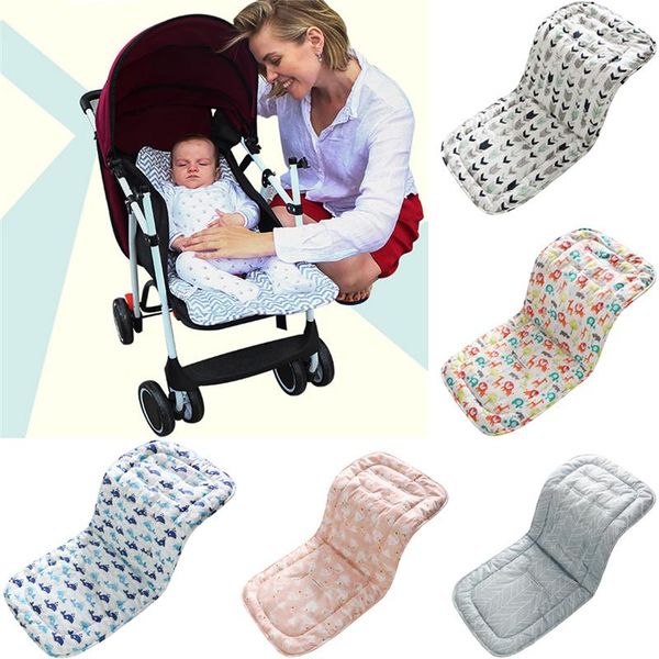 

universal cotton baby stroller seat cushion 3 layers soft child mat breathable kids pushchair liner pad accessories parts &