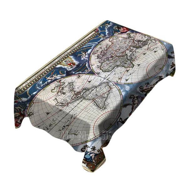 

table cloth nova et accuratissima totius terrarum orbis tabula design tablecloth dinning decoration