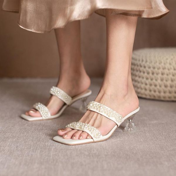 

sandals women summer 2021 female shoes woman heels genuine leather wedding dancing buckle est size 41 42, Black