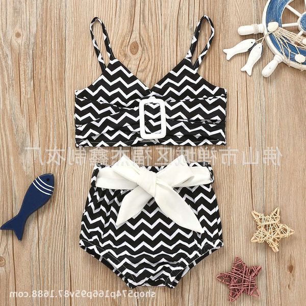 

the bikini children's wear summer bikini two piece suit, White;black