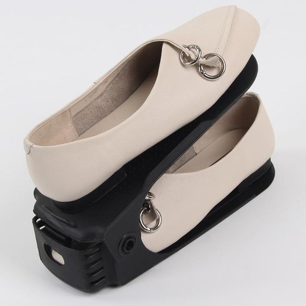 

shoe rack adjustable small space-saving holder plastic support clothing & wardrobe storage