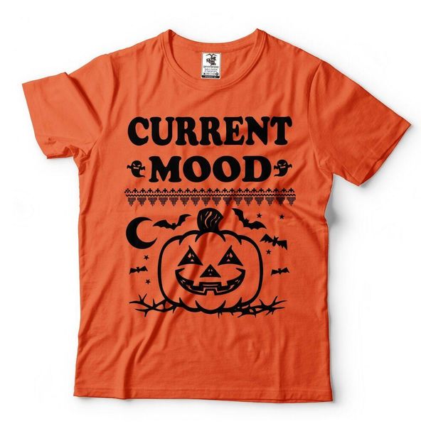 

halloween mood t-shirt halloween pumpkin shirt mood shirt, White;black