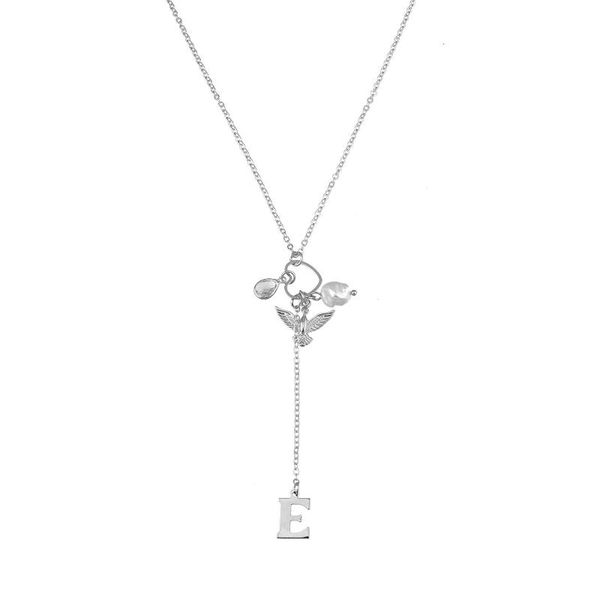 

pendant necklaces drop love heart eagle pearl letter e pendants for women jewelry 2021 design as gift zw-1187nl18, Silver