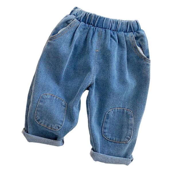 

jeans amya baby children spring autumn vintage patchwork christmas boutique kids clothing girls boys blue denim pants