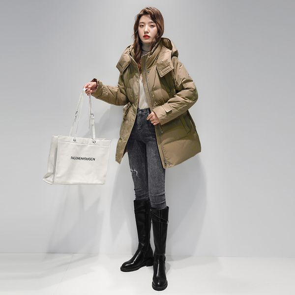 

tiktok 2021 winter new down jacket, women's short all match hooded coat, Black
