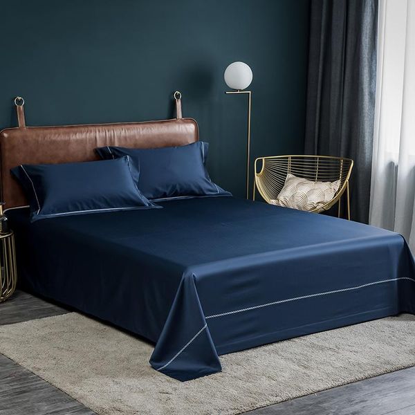 

sheets & sets 40 color navy blue egyptian cotton premium flat bed sheet comfortable soft set shams not wrinkle