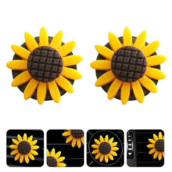

car air freshener 2pcs lovely sunflower clip vent diffuser