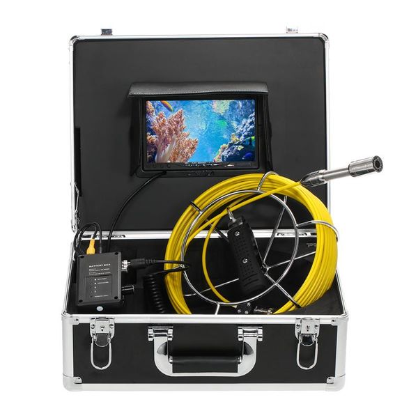 

fish finder lixada 20/30m drain pipe sewer inspection camera ip68 waterproof industrial endoscope 7" lcd monitor 12 leds night vision