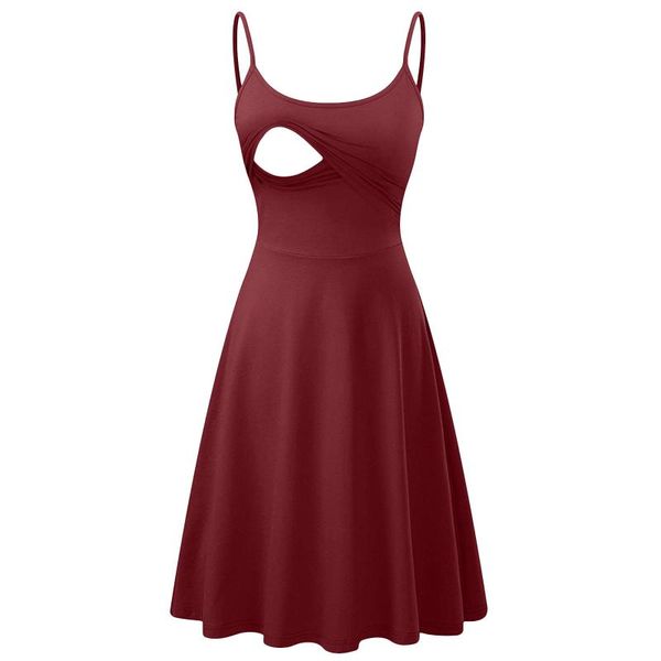 

maternity dresses clothes fashion solid sling breast-feeding pregnant woman nursing dress grossesse robe, White