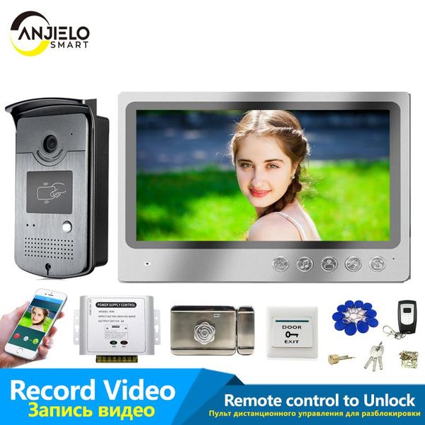 

video door phones 9'' screen wifi intercom phone record system night vision rfid doorbell camera remote unlock monitor