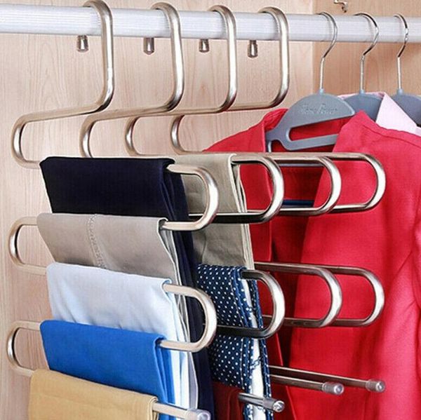 

laundry bags 5tier creative portable pants rack multi-function stainless steel clothes hanger trousers storage drying