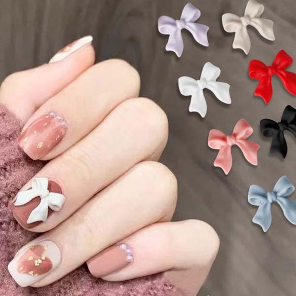 

nail decoration art charms 3d bow stickers matte designs 10pcs/lot fashion lovely korean style acrylic jewelry bows tie decorations, Silver;gold