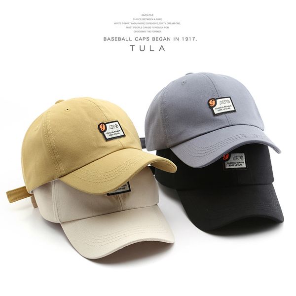 

hat womens spring and summer korean style ins patch alphabet peaked cap outdoor fashion mens sports casual baseball no. 5, Blue;gray