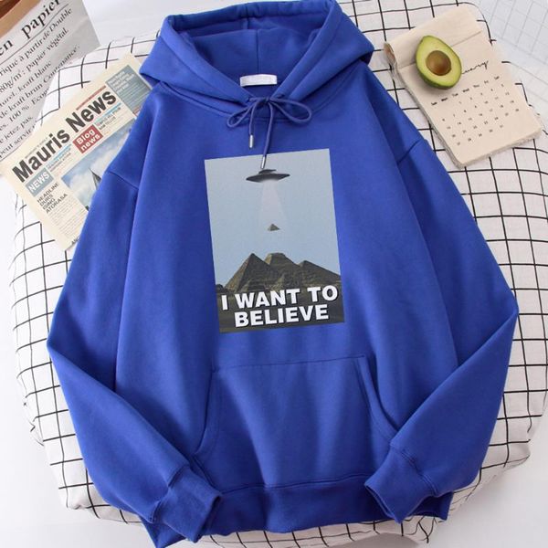 

men's hoodies & sweatshirts coldproof vogue men hooded i want to believe spaceship printing sportwear loose vintage male sweatshirt lar, Black