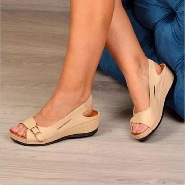 

dress shoes summer women wedges sandals gladiator mid heels open toe ladies platform beach roman sandalias mujer, Black