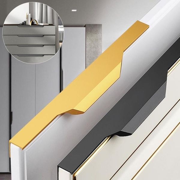 

handles & pulls luxury wardrobe cabinet aluminum alloy hidden door handle knob drawer cupboard