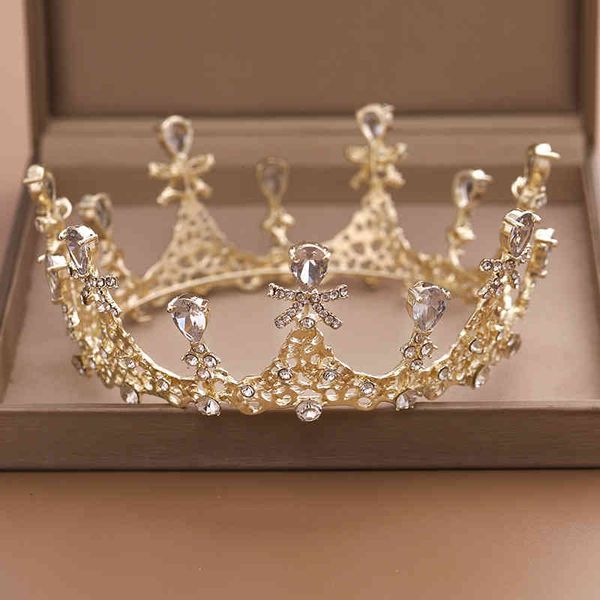 

wedding hair jewelry accessories tuan ming bride zircon whole circle big crown princess party, Slivery;golden