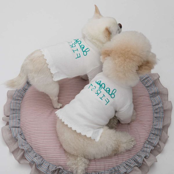 

the dog clothes origin summer printed letter white t-shirt small dog clothing