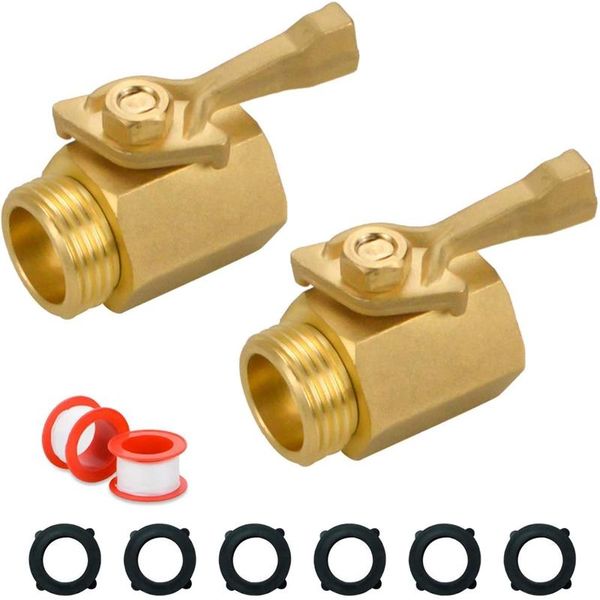 

watering equipments 2pcs/set garden copper hose shut off valve connector with standard 3/4 inch thread