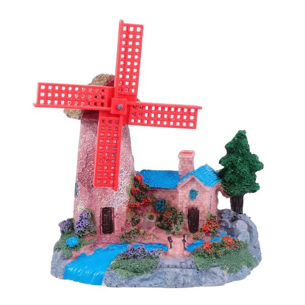 

decorations creative micro landscape adornment windmill castle aquarium ornament