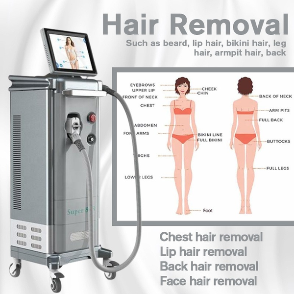

2022 est 808nm diode hair removal machine laser permanent painless 600w, Black