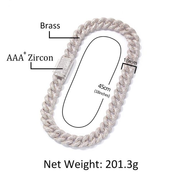 

bangle hip hop exaggeration 18mm diamond cuba necklace men's cool fashion gold chain trend rap accessories, Black