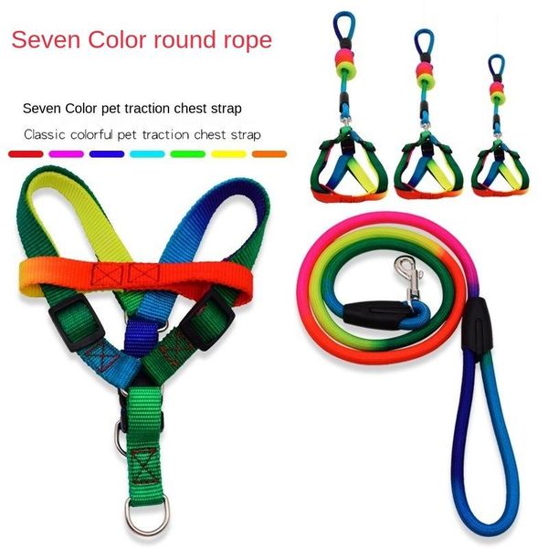 

dog harness colorful nylon pet leash adjustable size chest strap for small and medium dogs collars & leashes