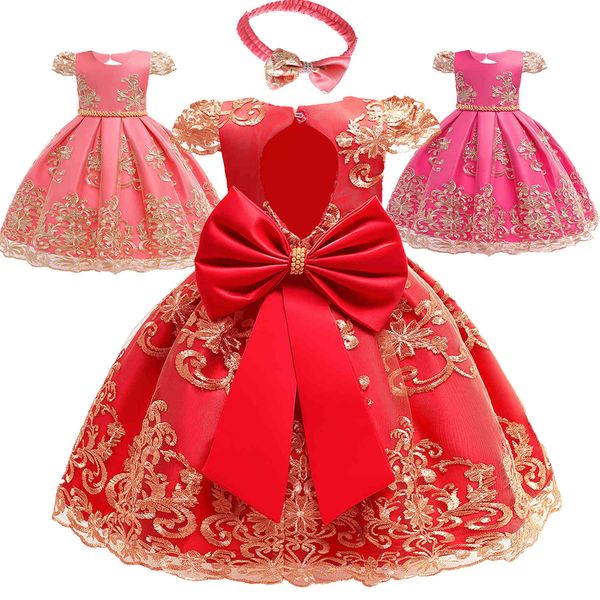 

premium 70% off selling baby princess dress bow one year old, White