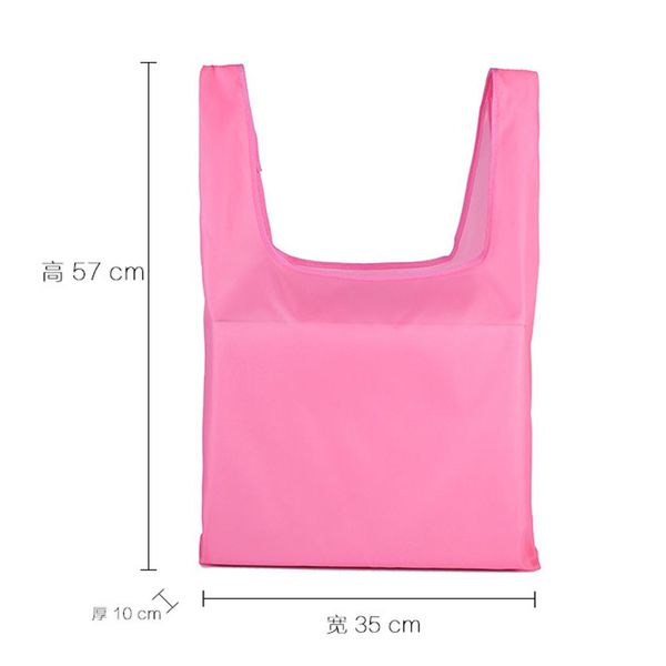 10 pezzi Oxford borsa da cucina pieghevole borse per la spesa utilizzabili poliestere riutilizzabile portatile per generi alimentari borsa grande in nylon colore puro 35 * 57 * 10 cm