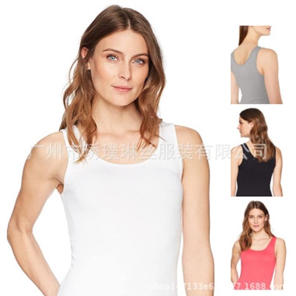 

fashion t-shirts 2021 women's new leisure round neck i-shaped vest, White