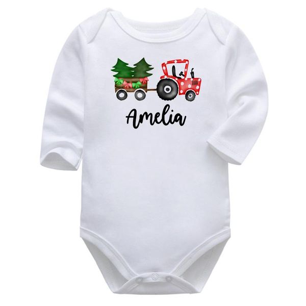 

rompers christmas car onesie baby boy romper tree bodysuit personality name 7-12m born clothes fashion, Blue