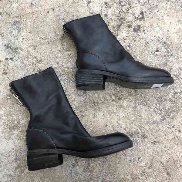 

slippers australia cowboy style vintage martin boots with back zipper round toe soft horse leather and goodyear craft sole 796 ankle bottes, Black