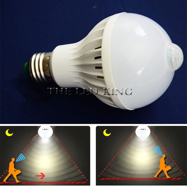 

bulbs motion sensor led bulb e27 pir infrared 5w 7w 9w light smart lamp ac220v white for home lighting garage stairs