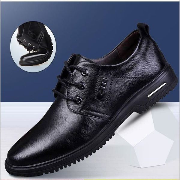 

2021 men's casual busins drs leather shoes fashion comfortable soft soled, Black