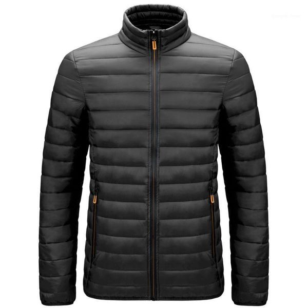 

men's down & parkas pure color parka winter warm and windproof coat jacket men 2021 stand-up collar cotton, Black