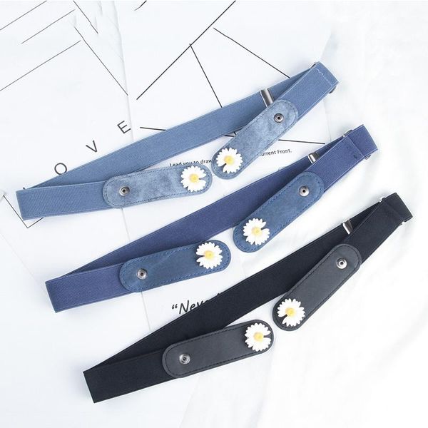 

belts fashion for women men buckle-waist jeans pants no buckle stretch elastic belt invisible decorative, Black;brown