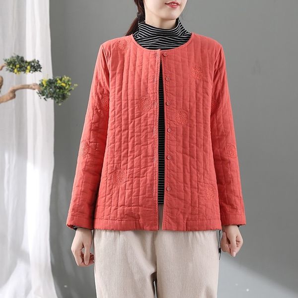 

chinese style clothing women clothes 2021 new coat tang suit vintage thick warm hanfu outwear quilted ladies chinese 12239, Red