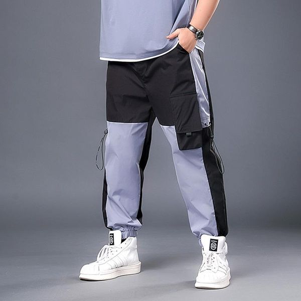 

men's pants plus 7xl-2xl 2021 men overalls male loose stitching pocket chinese leisure wind of beam ankle - tied trousers, Black