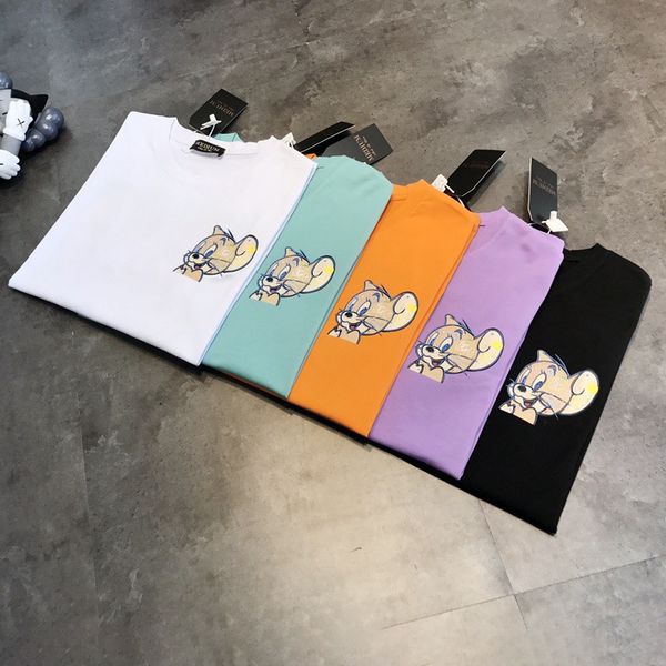 

luxury design couple's men's and women's color foam loose casual versatile age reducing round neck pullover short sleeve t-sh, White