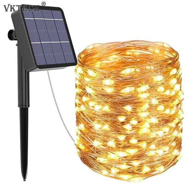 

solar lamps outdoor string lights, 86 feet 240led powered fairy lights with 8 lighting modes waterproof copper wire deco