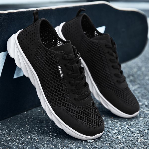 

summer mens lightweight cozy running shoes breathaable mesh surface hollow out plus size 48 tenis masculino zapatos de hombre