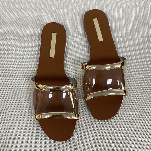 Sommer Frauen Hausschuhe Flache Strand Schuhe Mode Transparent Sandalen Weibliche Damen Rutschen Hausschuhe für Frauen 2021 Flip-Flops