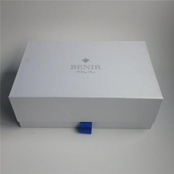 

gift wrap manufacture custom paperboard folding rigid box with navy blue art paper inside packaging high end clothing weeding boxes