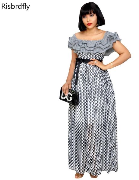 

ethnic clothing 2021 summer fashion style african women printing plus size long dress clothes dresses for s-5xl, Red
