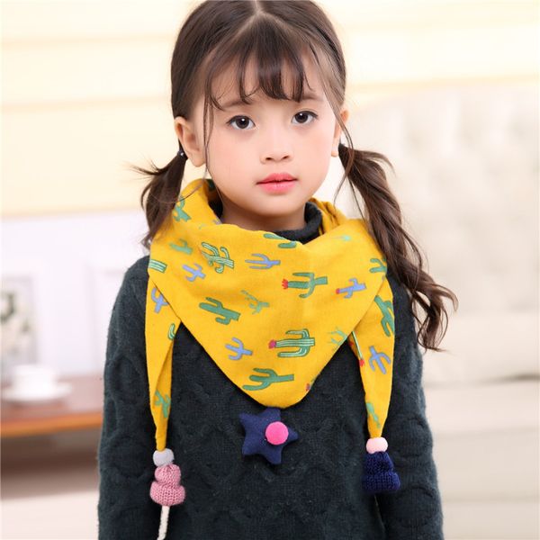 

children's scarf triangle scarves for boys girls warm scarf children cotton neck collars kids neckerchief, Blue;gray