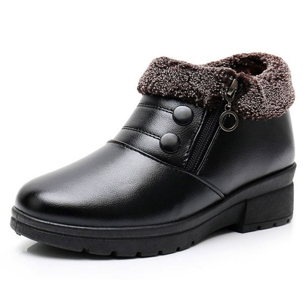 Stiefel Frauen Warme Plüsch Stiefeletten Für Bequeme Schuhe Damen Mode Zipper Schnee Weiche Schlehe Weiblichen Schuh