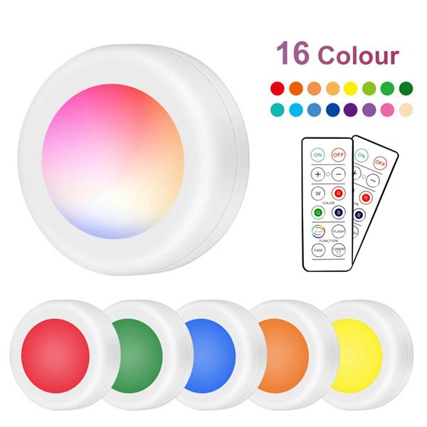 Armadio a LED Luce sotto gli armadi Lampade Sensore tattile 16 luci notturne a colori Telecomando Cucina Camera da letto Balcone Corridoio Atmosfera Corridoio Scala Armadio Lampada