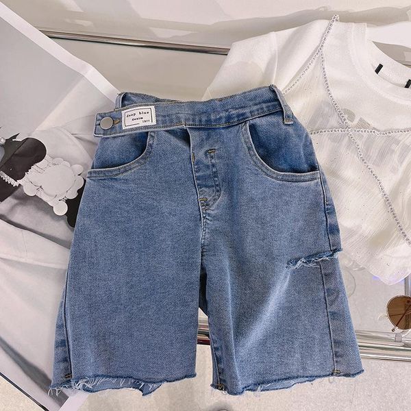 

girls jeans kids trousers summer denim blue holes jean baby girl casual all match bottoms